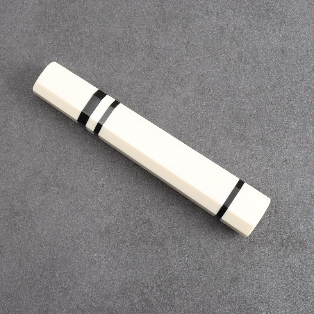 人工象牙黒三本巻八角柄B01 柳刃 先丸 蛸引 切付 手作り包丁柄 9寸