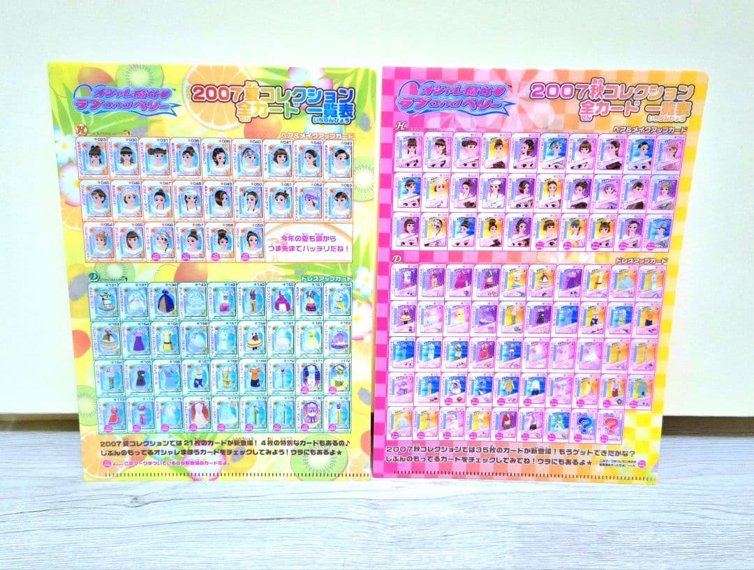 オシャレ魔女ラブandベリー カード一覧表ミニクリアファイル