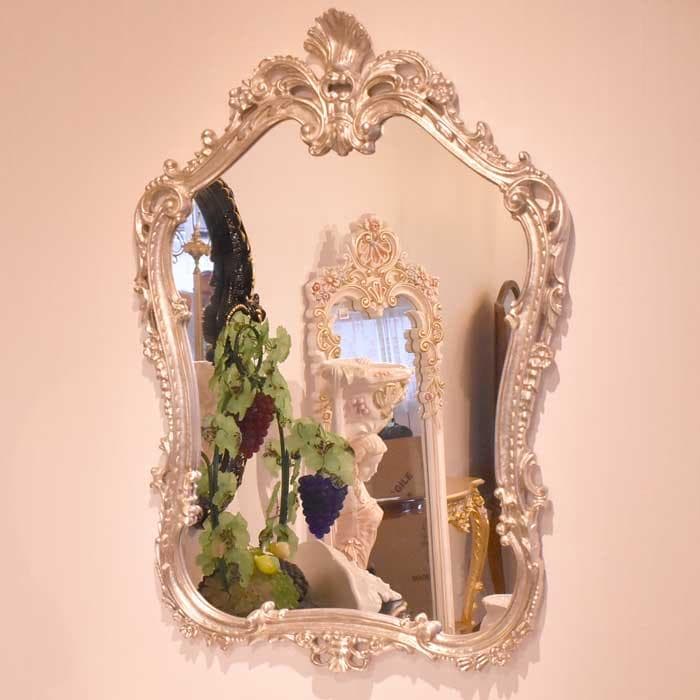 イタリア製 ミラー シルバー 銀 壁掛け DIBIASE 楽天市場】イタリア製 ウォールミラー シルバーアンティーク