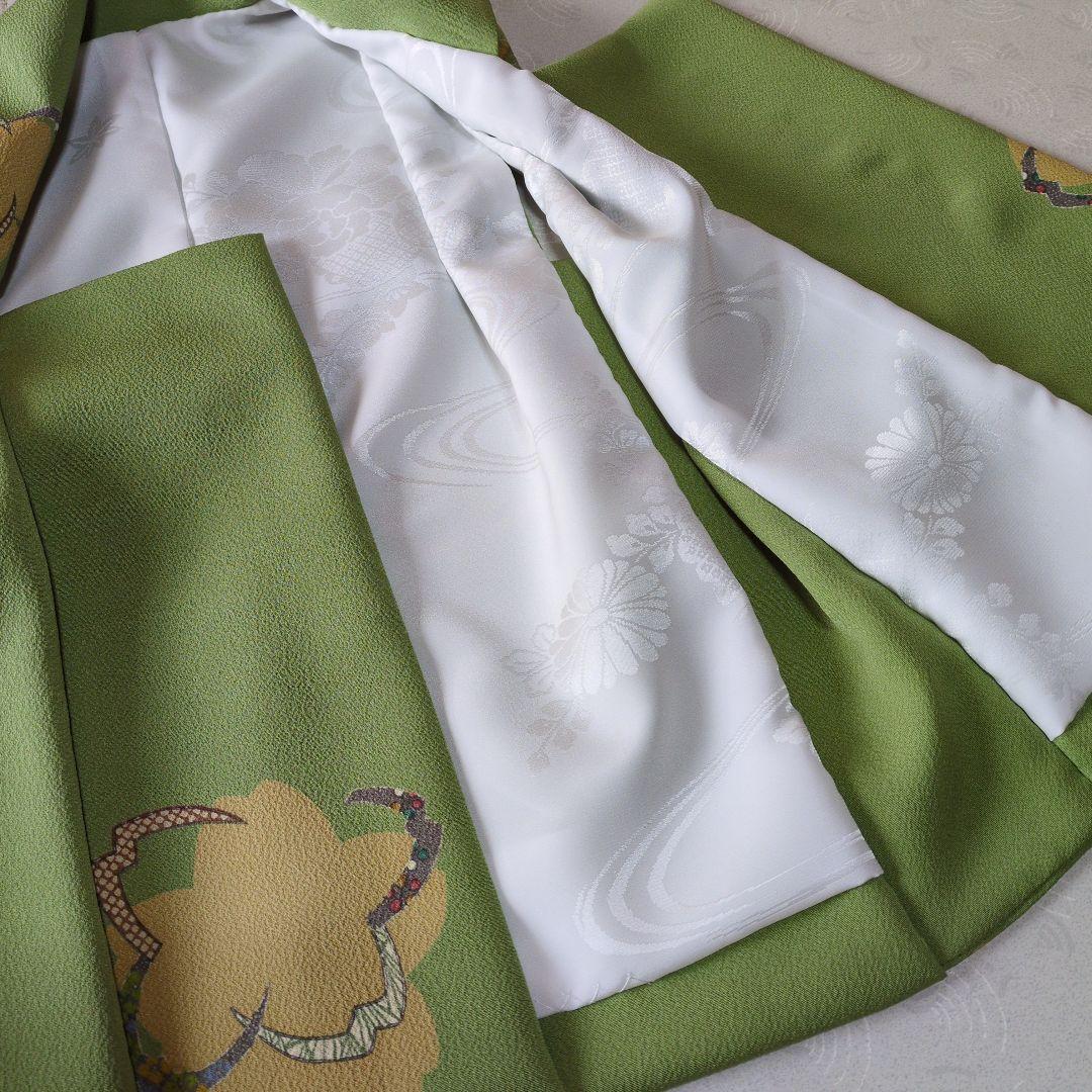 七五三3歳正絹縮緬手縫いの被布と巾着（中綿無し）