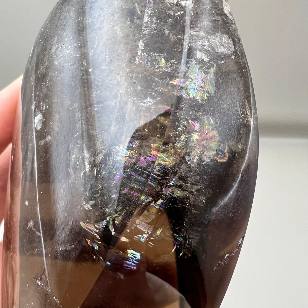 smoky10）高品質フレイムシェイプ火焔ガーデンインスモーキークォーツ