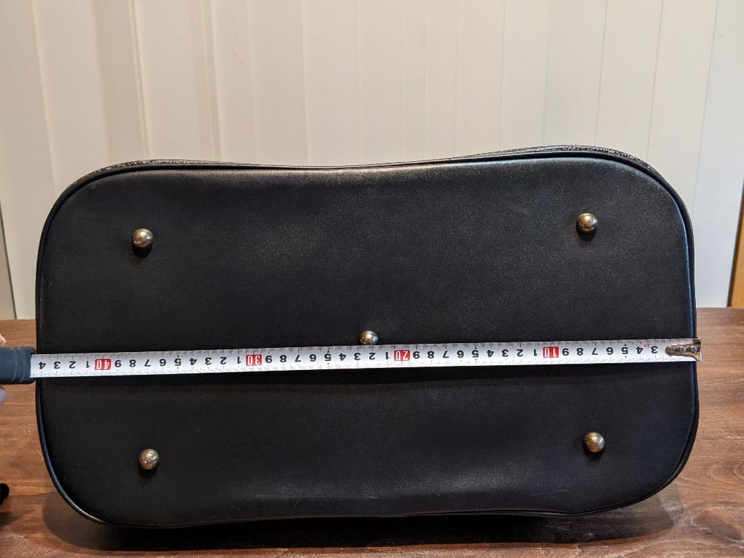 ブラック&ホワイト ゴルフ ボストンバッグ レザー調 2層式 靴 サメ革