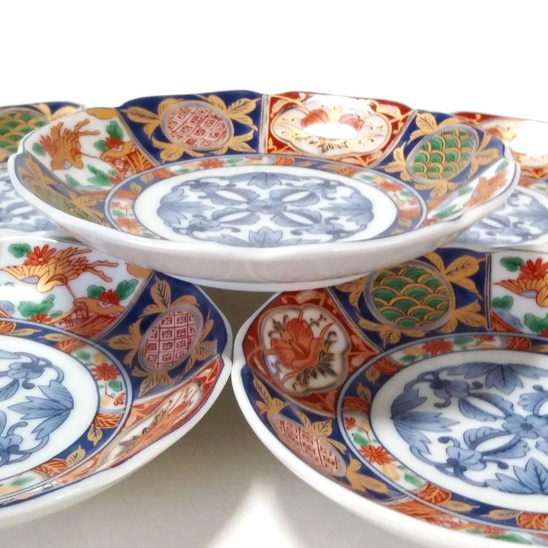 有田焼 龍峰窯 林斎 金彩 染錦 古伊万里 花鳥文様 銘々皿 小皿 取り皿