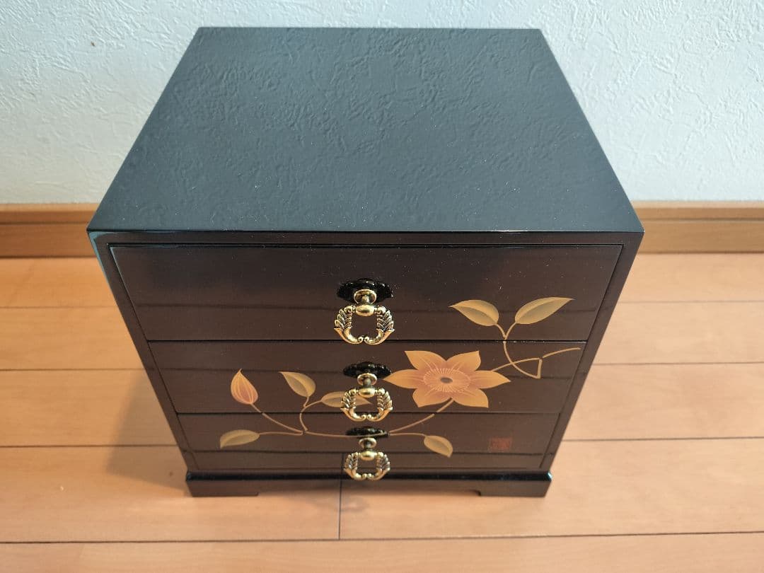 会津塗 鉄仙 三ツ引 タンス 3段 引き出しラック 小物入れ - メルカリ