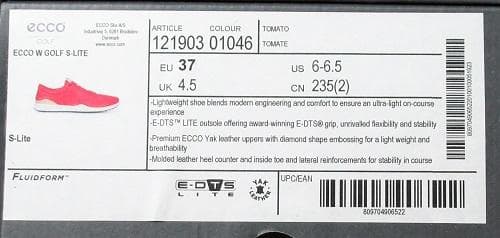 新品 ECCO　S-Lite 防水ゴルフシューズ/レディス/37(23.5cm)