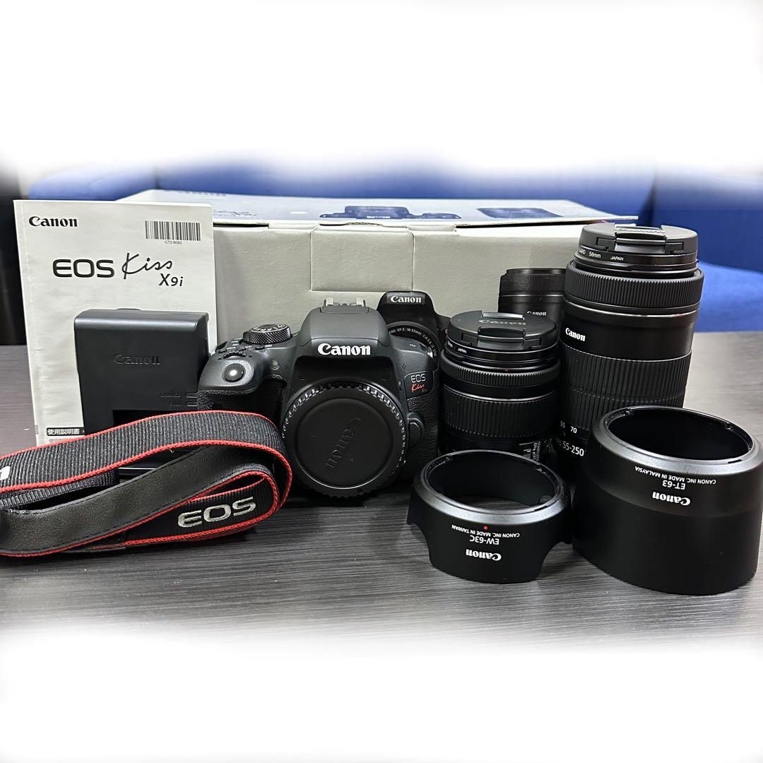 キャノンCanon EOS Kiss X9i 一眼レフ ダブルズームレンズキット EOS Kiss キヤノン デジタル一眼 CANON X9i ダブルズームキット 中古