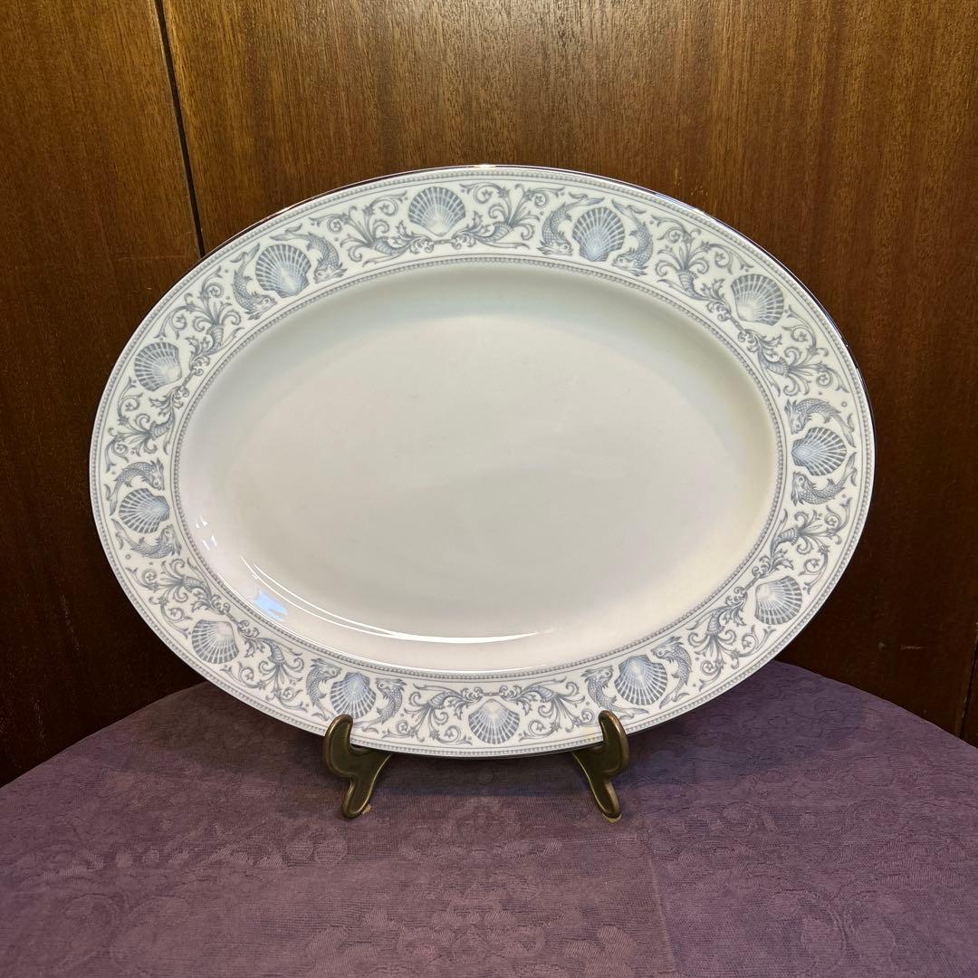 稀少新品ビンテージウェッジウッドドルフィンホワイトラージオーバル