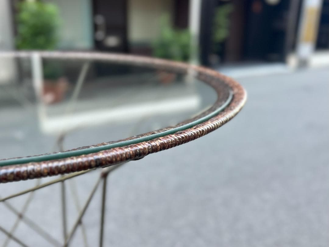 ヴィンテージ☆Yamakawa／ヤマカワラタン／ラウンドハイテーブル