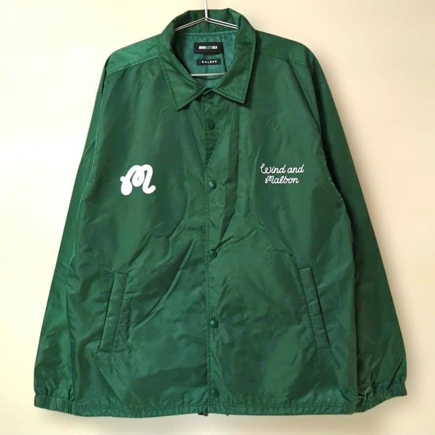 マルボンゴルフ　ウィンダンシー ナイロンジャケット　グリーン ビッグサイズ XL Malbon Golf（マルボンゴルフ） ウェア ジップジャケット Malbon Golf