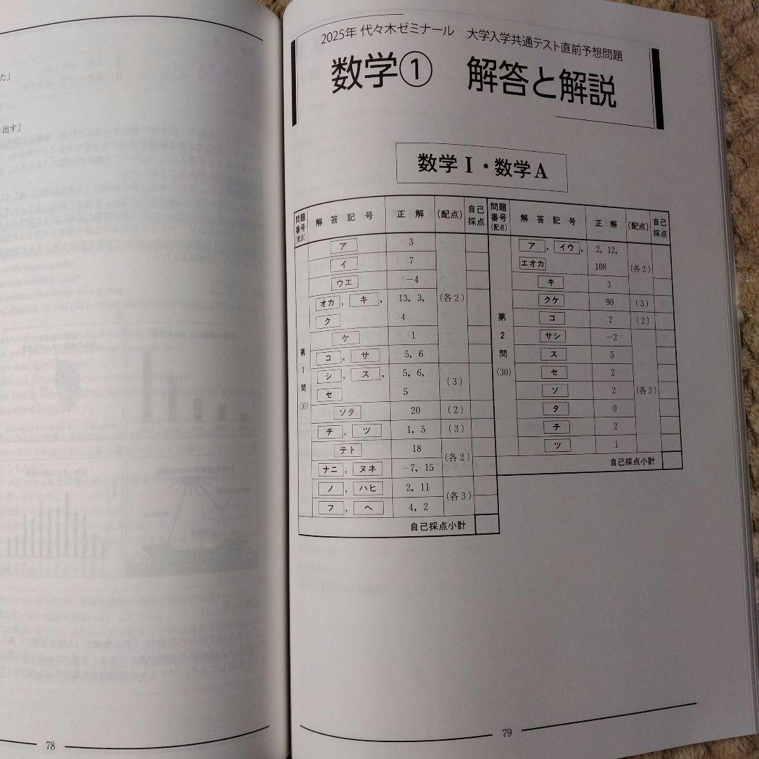 2025年度 代々木ゼミナール 大学共通テスト 直前予想問題 解答と解説