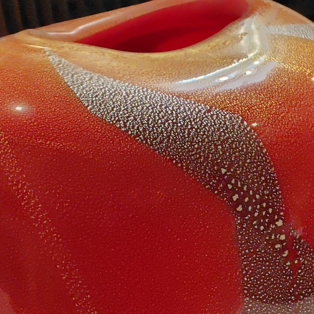 極美品】琉球ガラス 名工 末吉清一作 大壺 花瓶 共箱・経歴書付