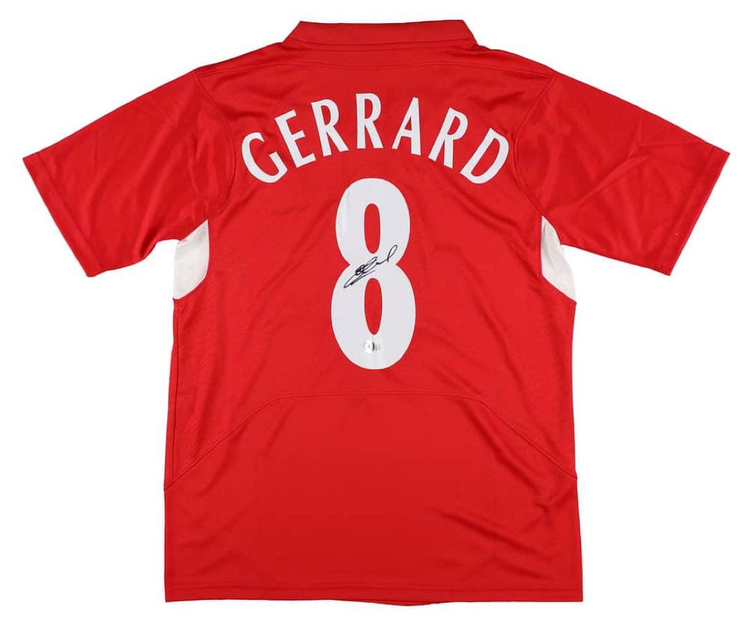 リバプール GERRARD サインユニフォーム becket鑑定 メモラビリア】スティーブン・ジェラード 直筆サイン入りサッカー