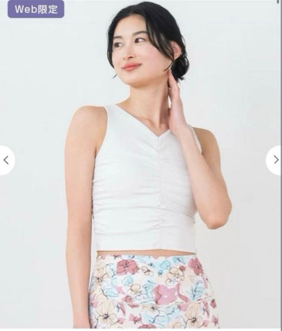 ☆新品タグ付 【SUKALA】アメリカンスリーブギャザータンクトップ☆L