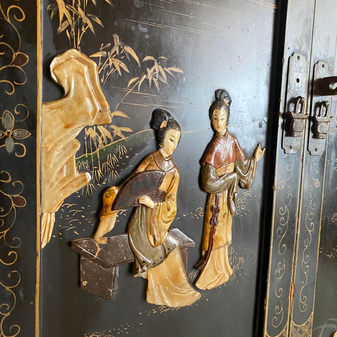 中国 アンティーク キャビネット 李朝家具 中国家具 象嵌 和モダン