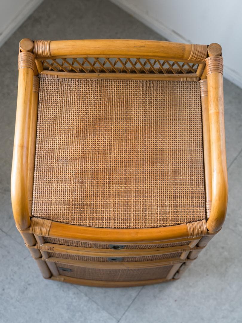 80's \"KOIZUMI\" ラタン キャビネット/収納 モダン ヴィンテージ