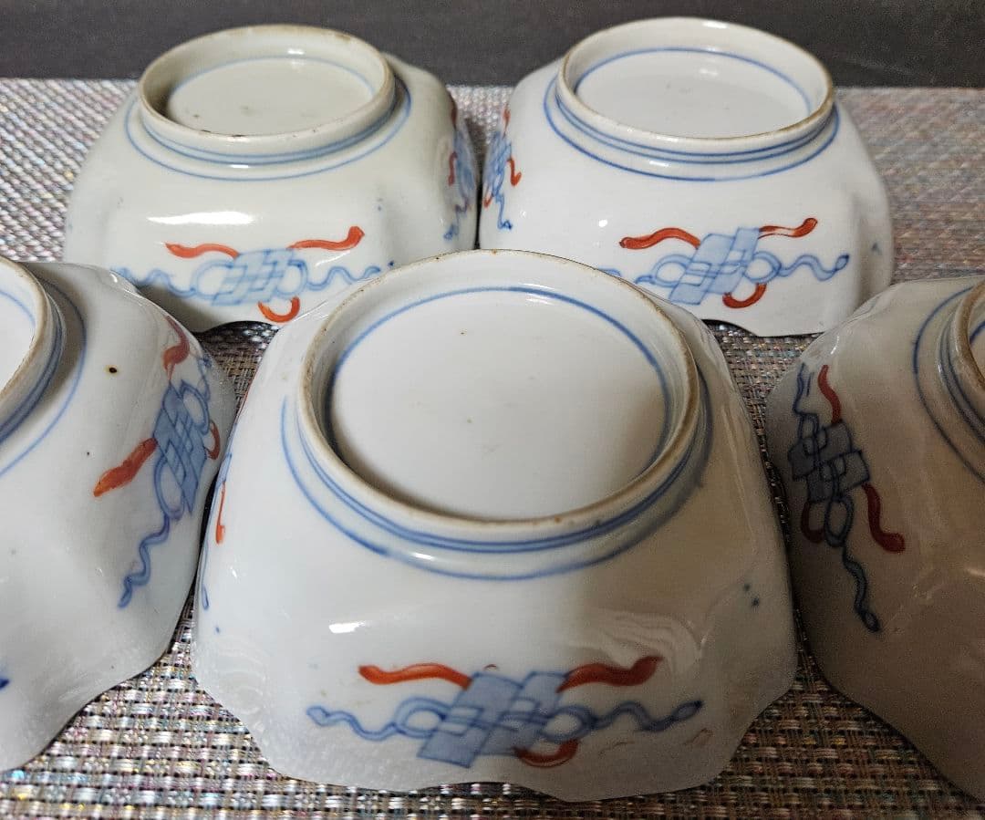 上作古伊万里❗】江戸末期～明治初期 古伊万里錦手 紫陽花図 四方隅切