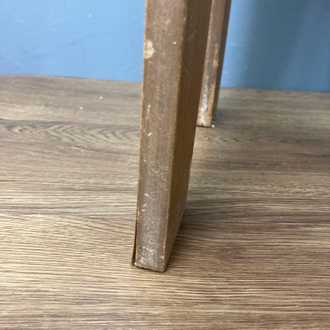 A-3 昭和レトロ 収納付き ミシンスツール ピアノ椅子 レッド 角椅子