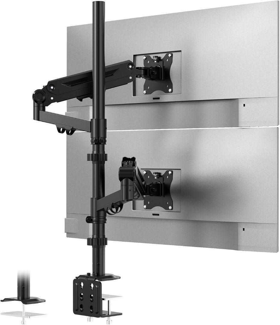 デュアル モニターアーム 2画面 上下40インチ対応 耐荷重12kg ロング