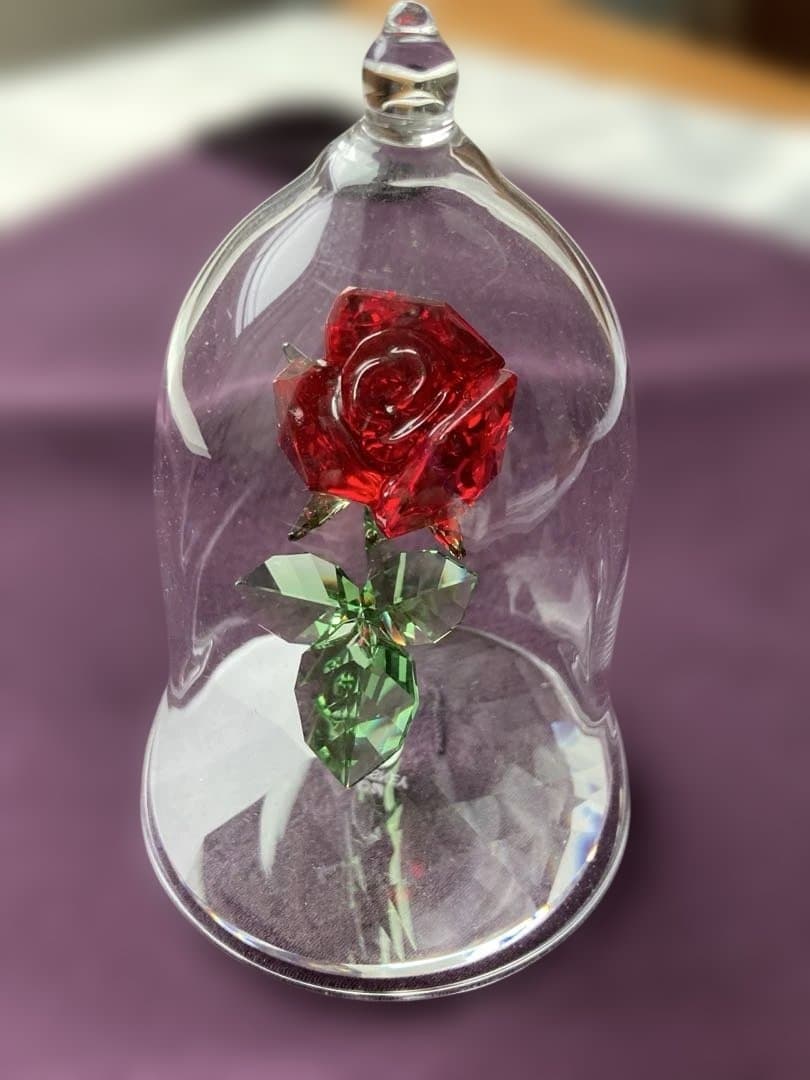 スワロフスキー 美女と野獣 薔薇 クリスタル オブジェ - メルカリ