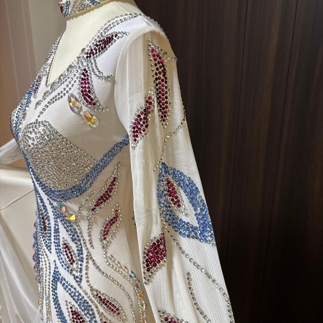 社交ダンス 白 ドレス 競技会 パーティー トライアル ジャンテイ 社交