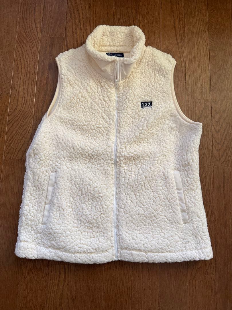 23区GOLF ボアフリースベスト 白 サイズⅡ 美品 レディース ゴルフ