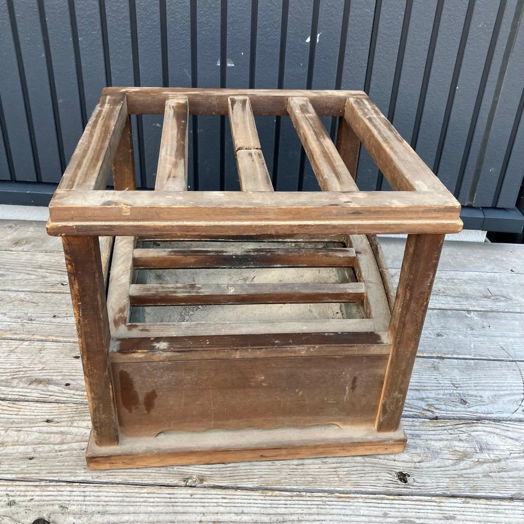 昭和レトロ 木製 置炬燵 おきごたつ やぐらこたつ 角火鉢 手火鉢