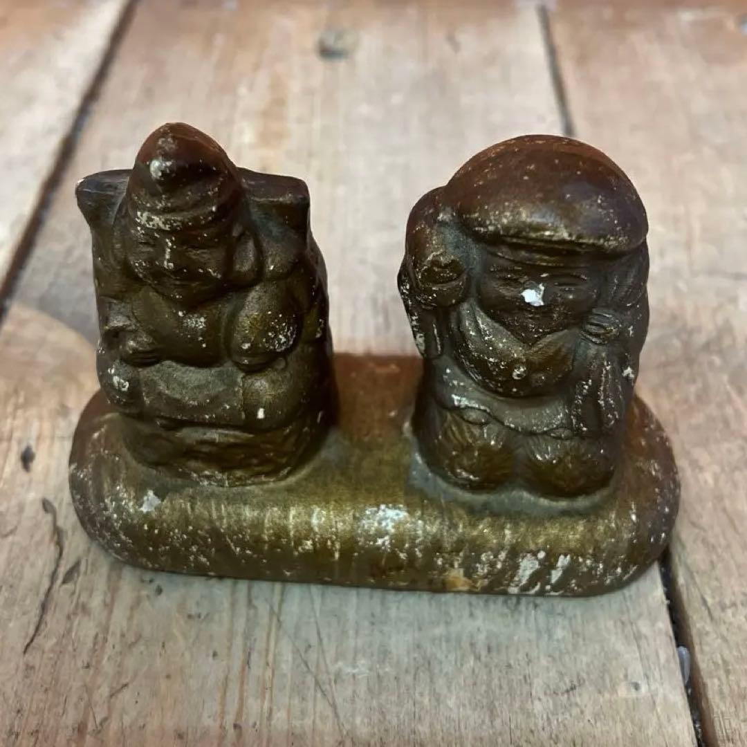 E-壁 大黒天 恵比寿 七福神 縁起物 置物 骨董品 アンティーク