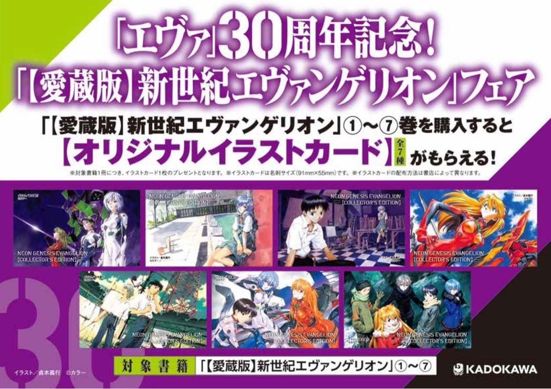 愛蔵版 新世紀エヴァンゲリオン 特典 イラストカード 全7種セット