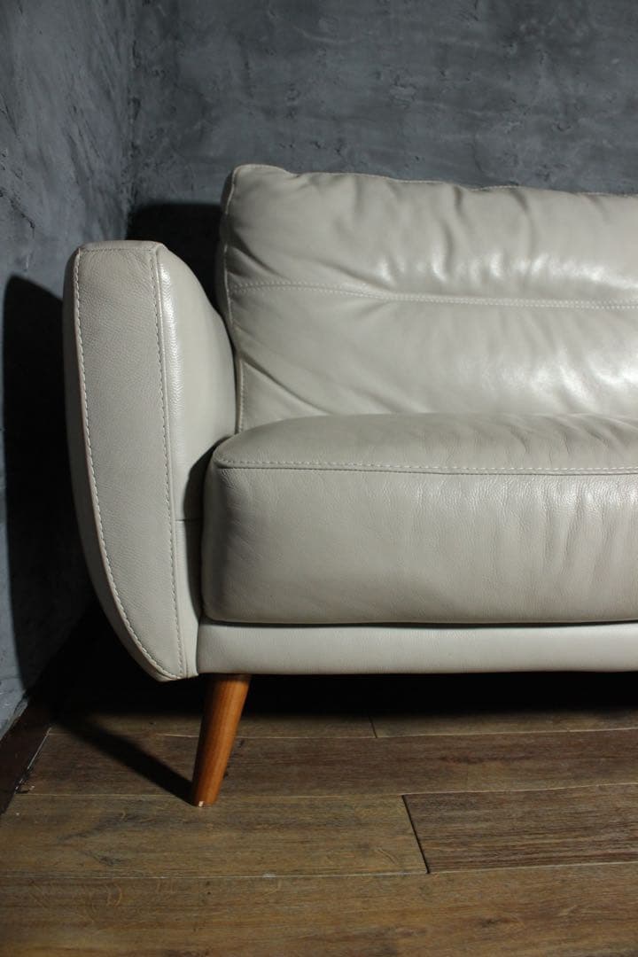 首都圏送無料〜IDC OTSUKA L/S 30万本革3人掛けソファ オットマン