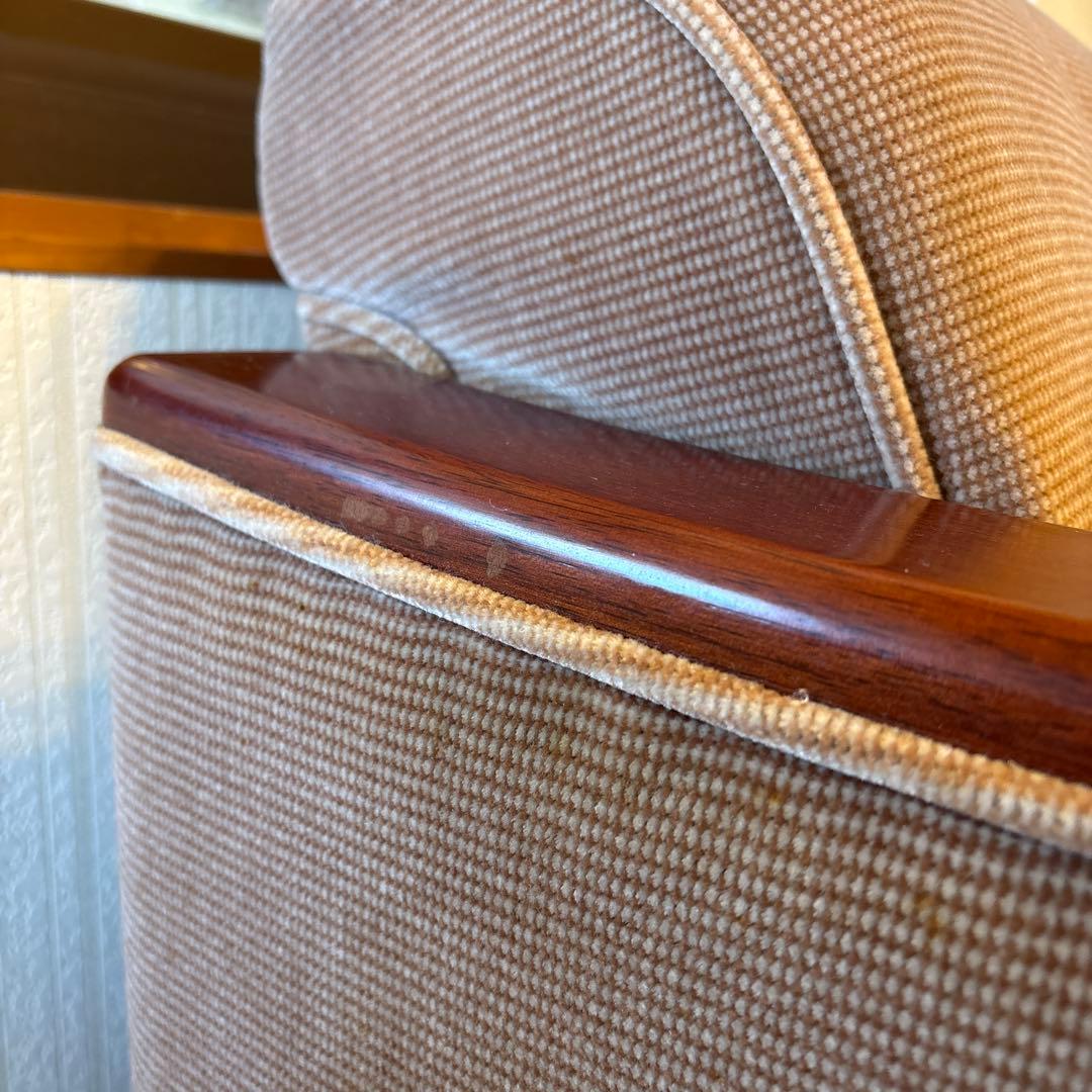 ①美品！昭和レトロ マルニ木工1人掛けソファ ビンテージ オールド