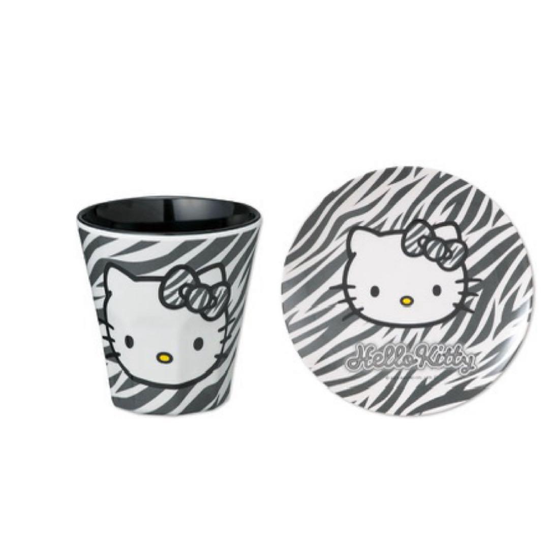 ハローキティ ゼブラ柄 メラミンプレート メラミンコップ - メルカリ