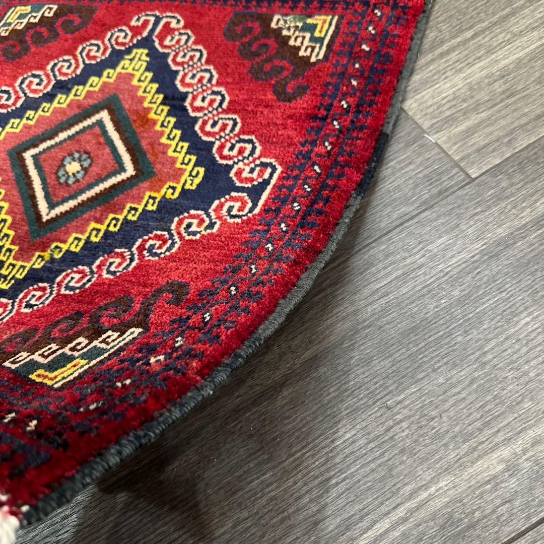 53x51cm トライバルラグ手織り絨毯ヴィンテージ ラグ❣️sale