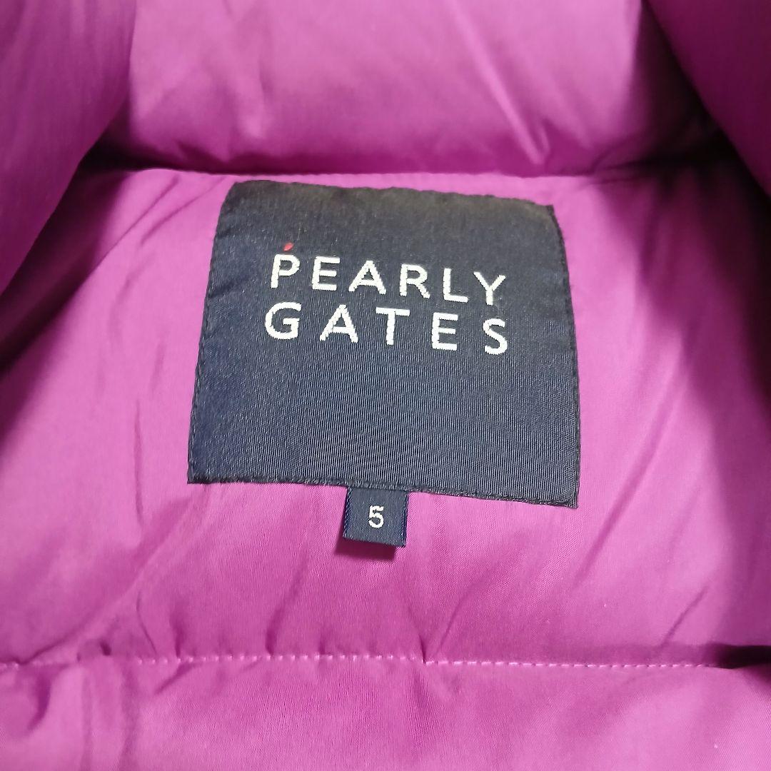 パーリーゲイツダウンベスト黒紫刺繍ロゴ付き - メルカリ