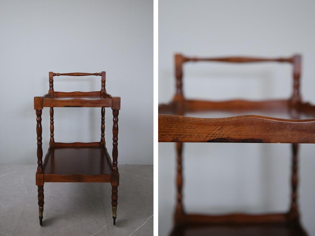 英国アンティーク木製キッチンワゴン/トロリー/飾り棚サイドテーブル机