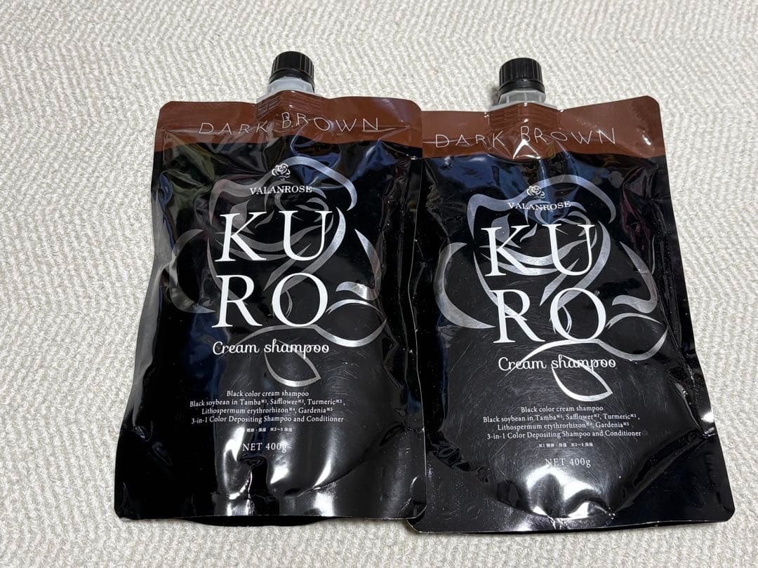 バランローズKURO Cream Shampoo ダークブラウン 400g 2個 KUROクリームシャンプー | VALANROSE(バランローズ)【公式】