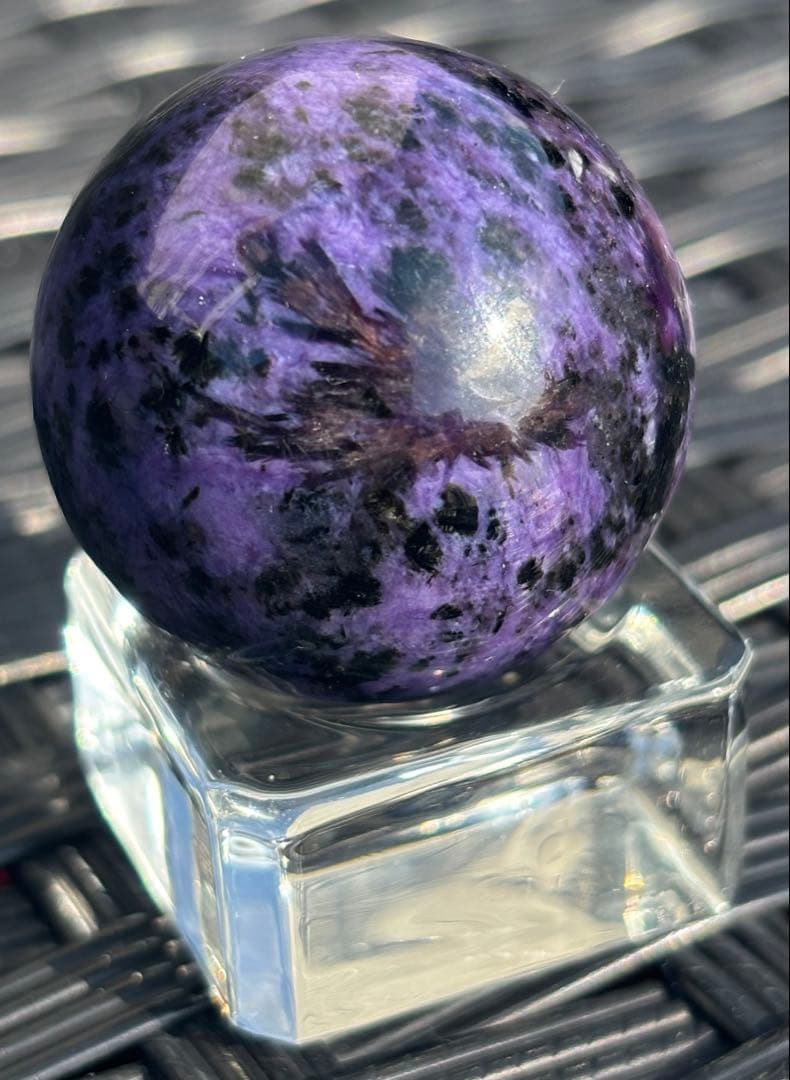 【天然石】スフィア　チャロアイト⑤ ロシア産]チャロアイト丸玉/スフィア - 埼玉県吉川市の天然石専門店