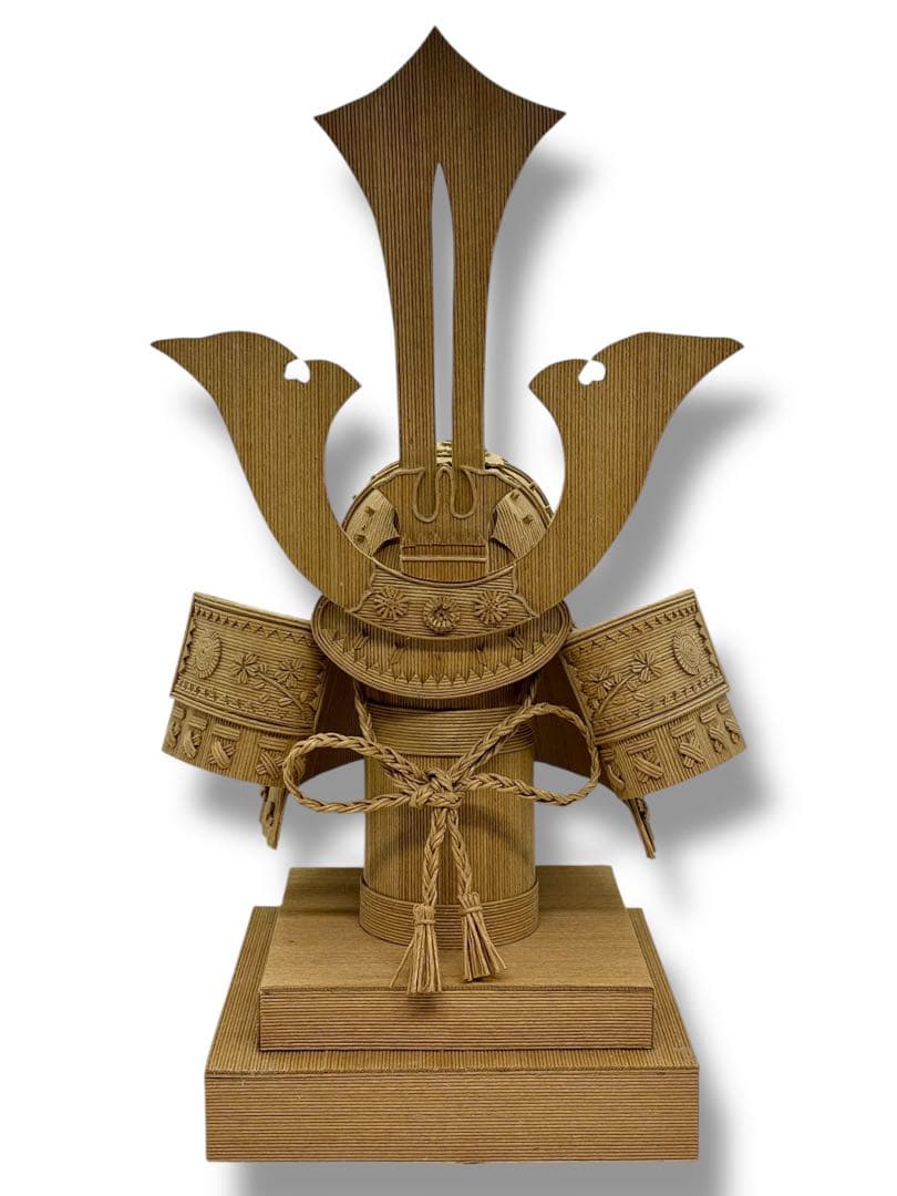 #紙製 クラフト兜飾り 手作り紙兜飾り 台付き 簡単工作】 こどもの日 兜飾りの作り方 高齢者レク 小学校受験 制作 紙