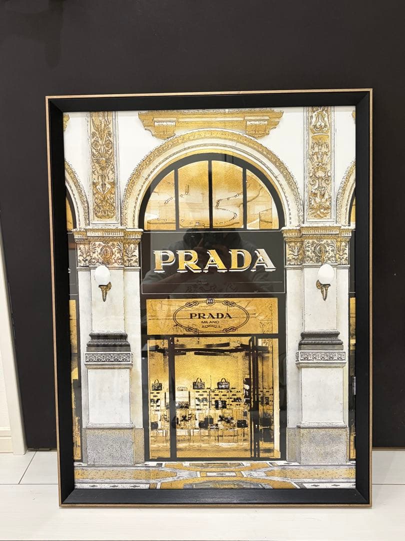 フランフラン PRADA プラダ 額入り ポスター アートボード 現状品 プラダ 15年リゾート広告は6人のモデルの