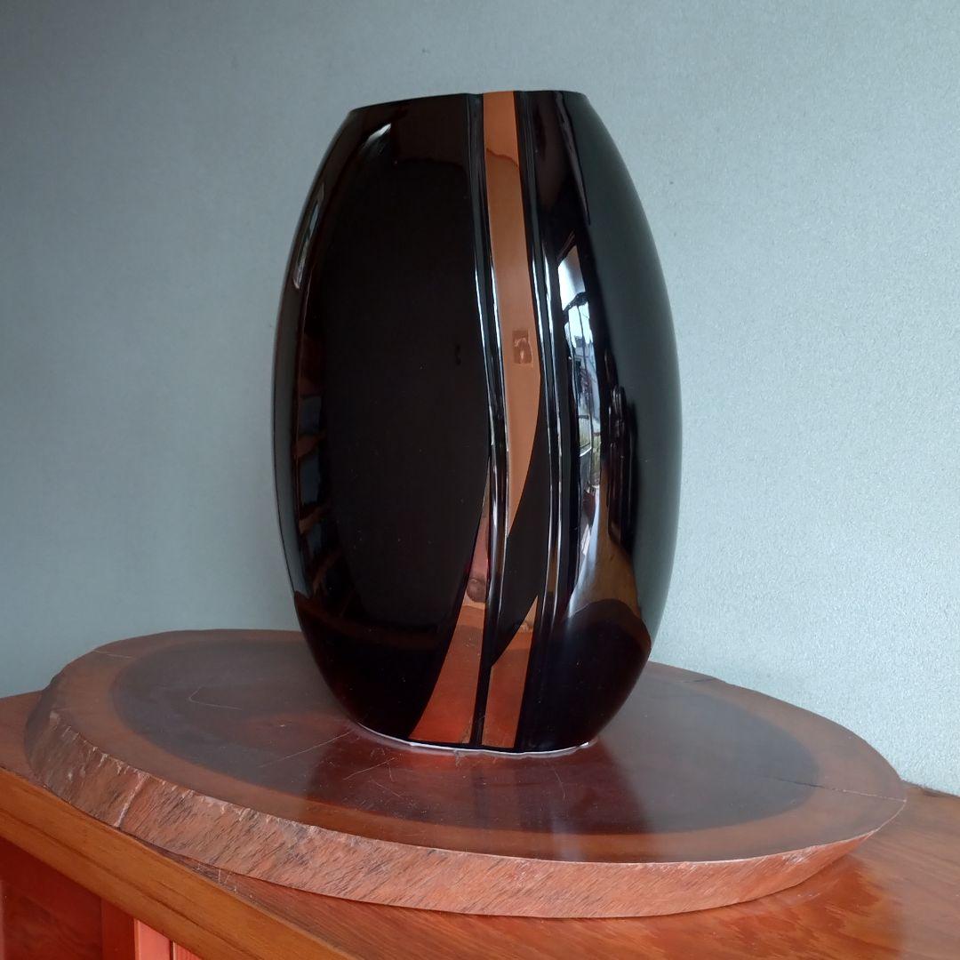 花瓶 藤森兼明 アールデコテイスト ブラック ポストモダン 黒 フラワーベース