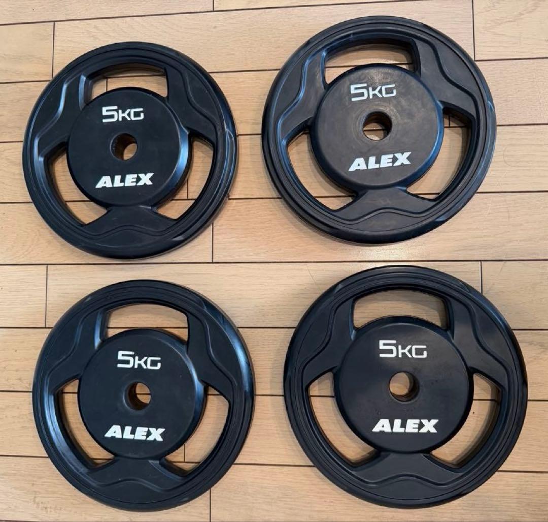 ALEX 28mmラバーダンベルプレート 5kg ×4 - メルカリ