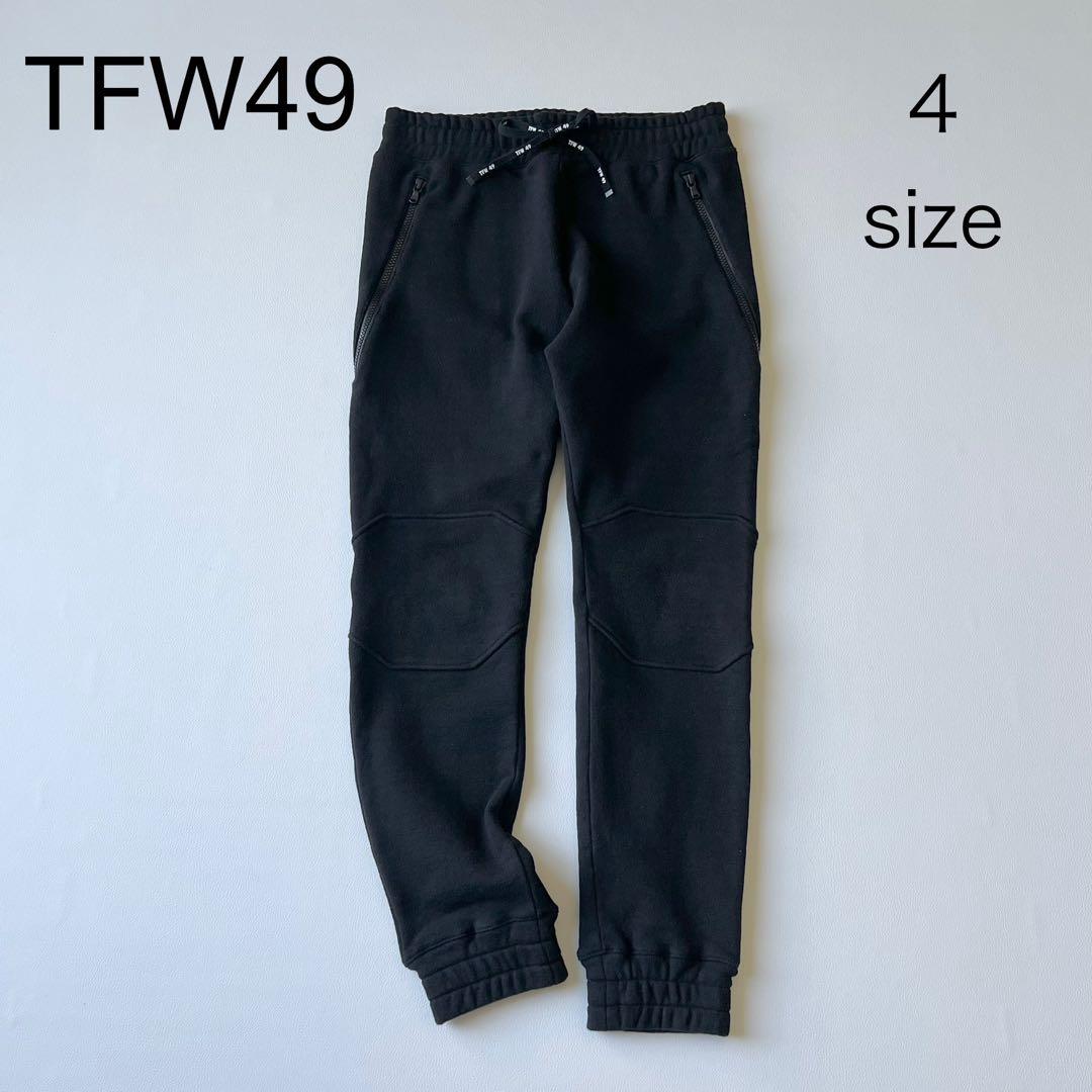 3219【美品】TFW49 ストレッチパンツ　チャックポケットスウェット　M 黒 3219【美品】TFW49 ストレッチパンツ チャックポケットスウェット M 黒