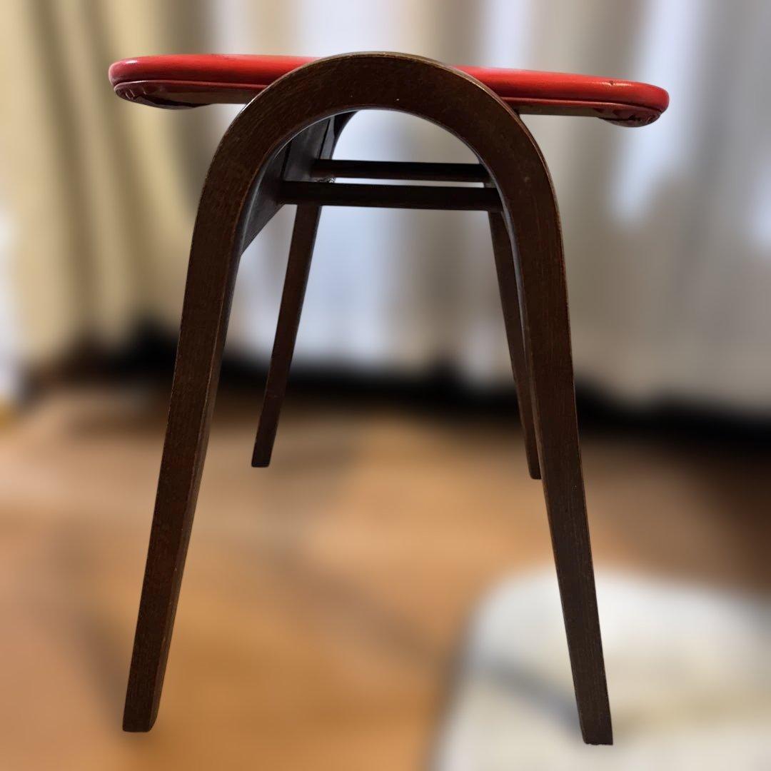 秋田木工 AKITAMOKKO 木製スツール 赤座面 曲木 ヴィンテージ - メルカリ