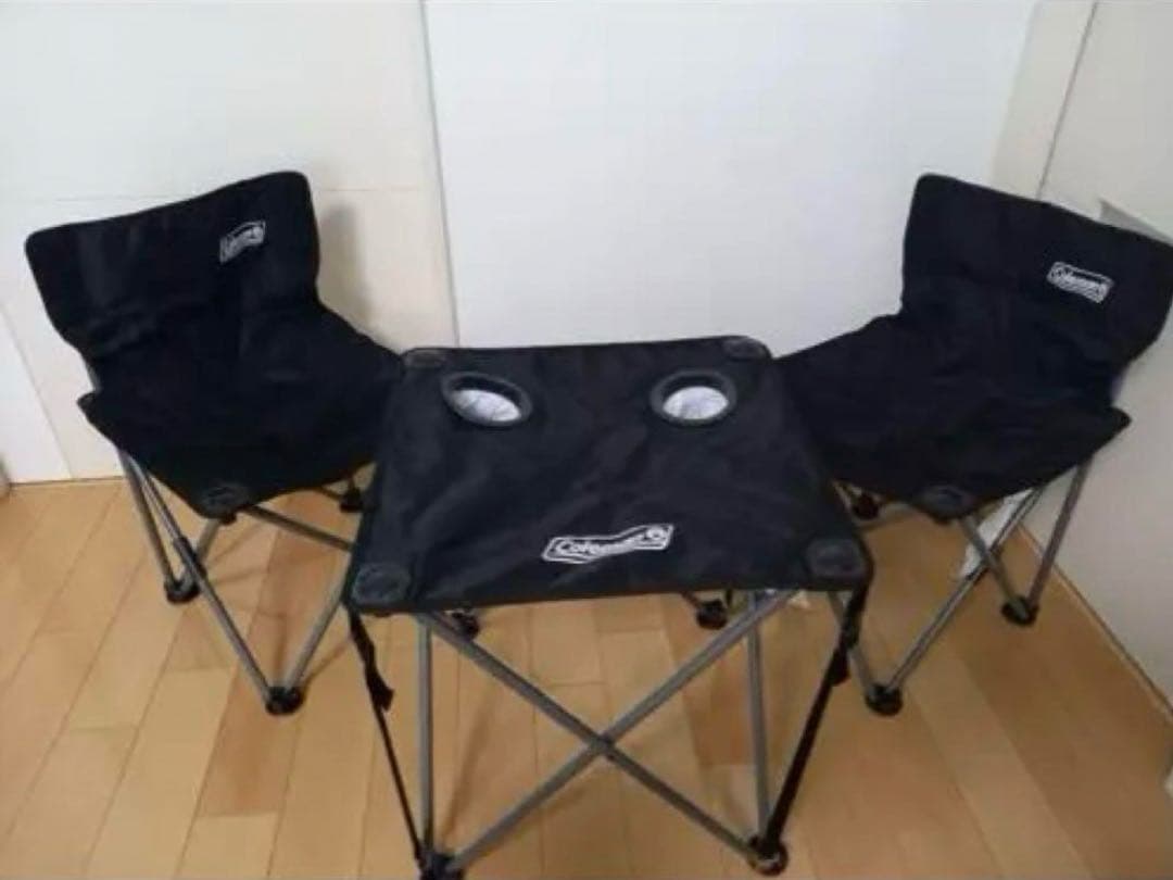 【廃盤・レア】コールマン コンパクトチェアテーブルセット (ブラック) 廃盤・レア】コールマン コンパクトチェアテーブルセット (ブラック