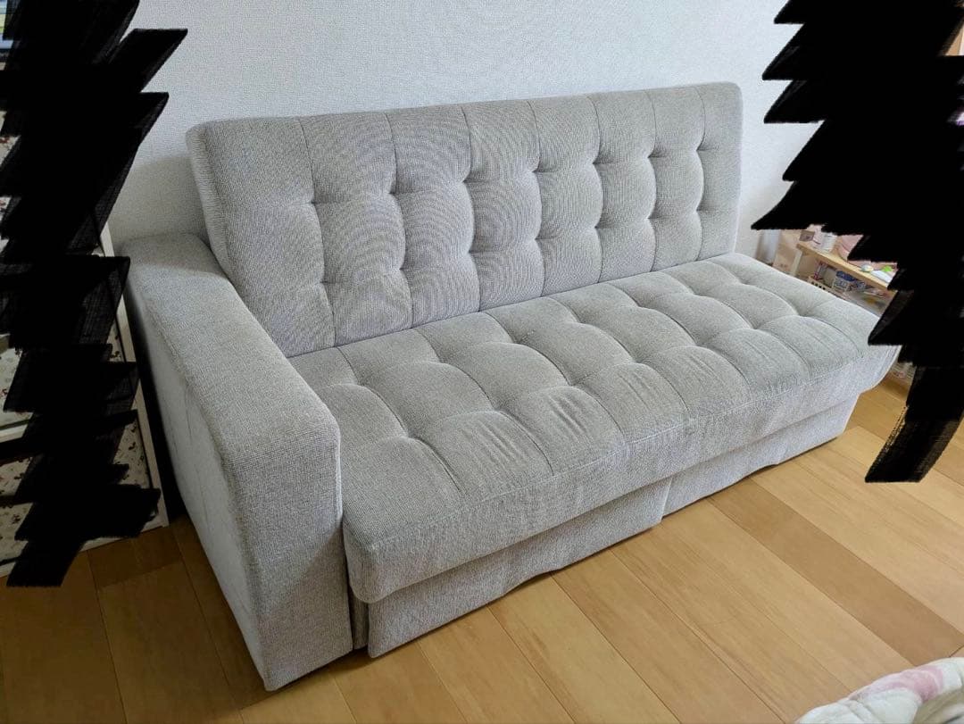 ソファベッド ２、3人がけ　グレー Amazon｜タンスのゲン ソファ 3人掛け 3段階 リクライニング 2WAY