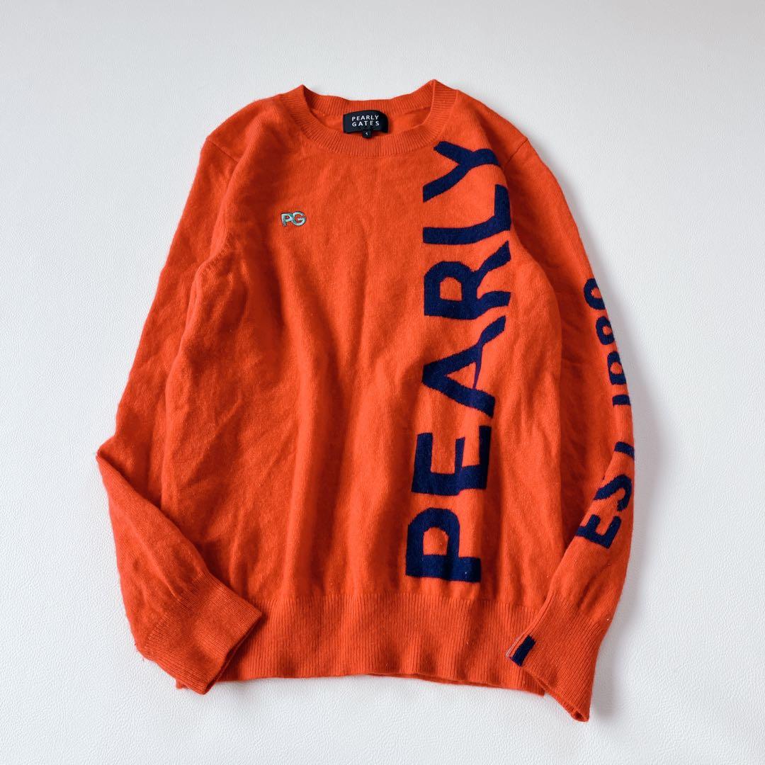 PEARLY GATESパーリーゲイツ カシミヤニットセーター レッド　1 PEARLY GATES パーリーゲイツ カシミヤ ニットセーター レッド系 4