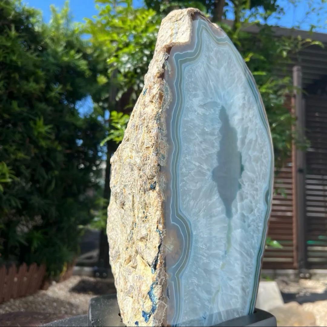☆家宝級 大迫力☆16.79kg!!☆爽やかブルー発色☆ブルー瑪瑙 原石 天然石