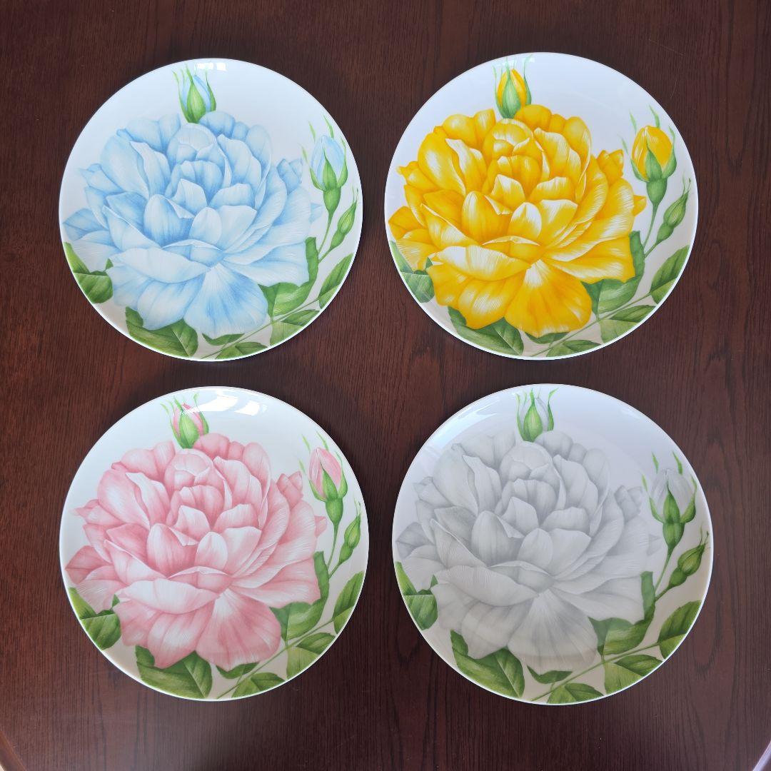 【未使用】TAITU 薔薇4色プレートセット 未使用】TAITU 薔薇4色プレートセット