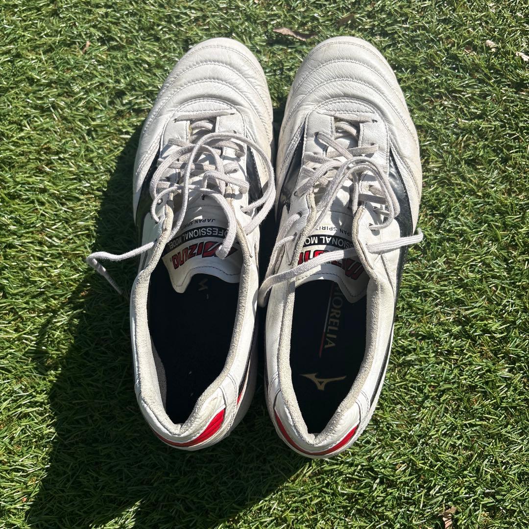 Mizuno Morelia サッカーシューズ ホワイト/ブラック/レッド MORELIA ミズノ MIZUNO モレリアネオ4 JAPAN MIX 取替式 ホワイト