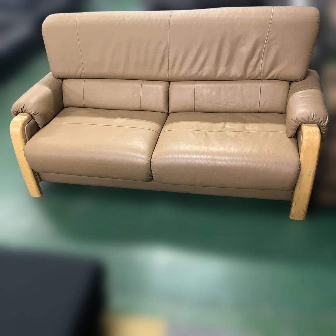 ベージュ レザー 2人掛けソファー インテリア 家具 楽天市場】ソファ 2.5人掛け クロスレザー ポリエステル スチール脚 W