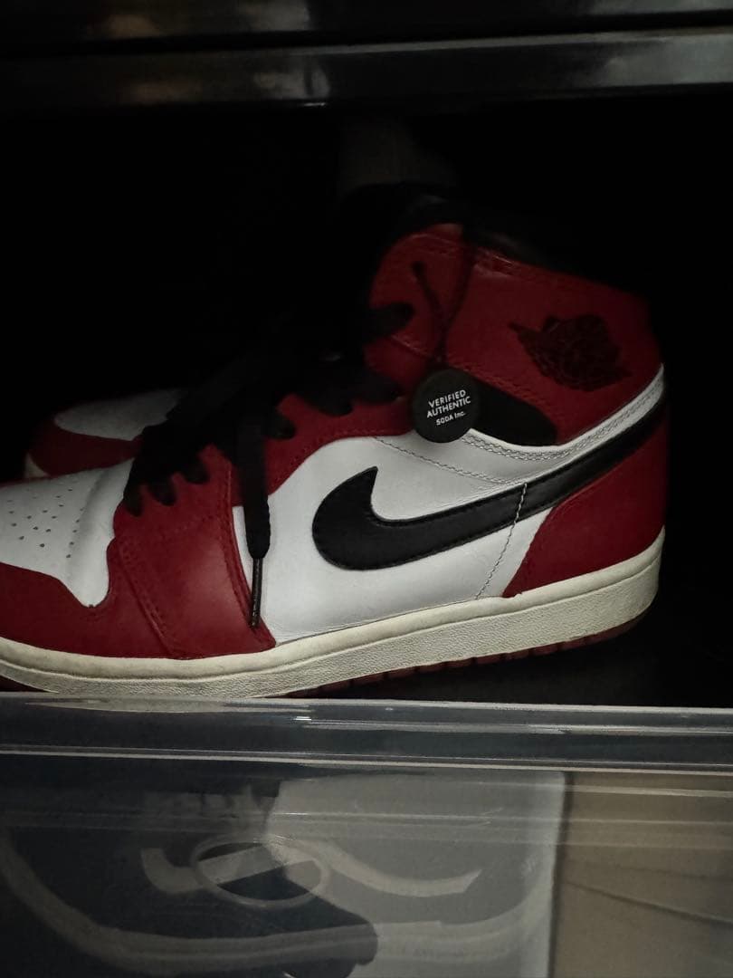 シューズ(男性用) AJ1 Retro Chicago 2013 Nike AIR JORDAN 1 RETRO HIGH CHICAGO 2013 RELEASE 332550-163 SIZE